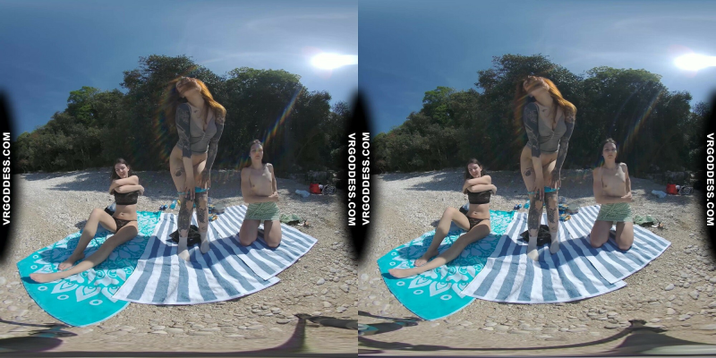 3 Babes Naked On Vacation Beach Picnic Playing Frisbee Searching For Shells And Bubble - Image 2