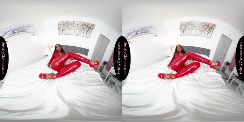 Lara Lee Red PVC Catsuit & Bull Whip - Image 3