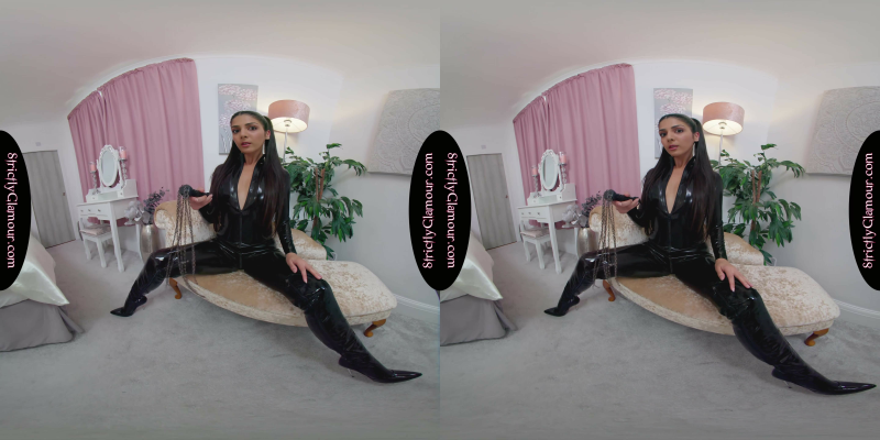 Jasmine Black Latex Catsuit Tease - Image 2