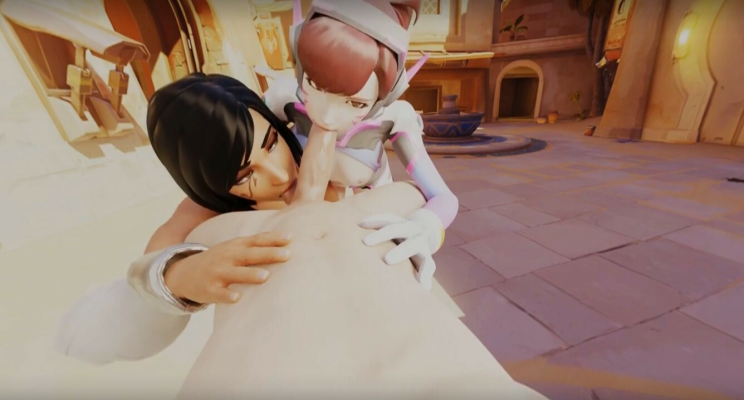 Overwatch Dva Pharah Threesome VR Blowjob - Image 1