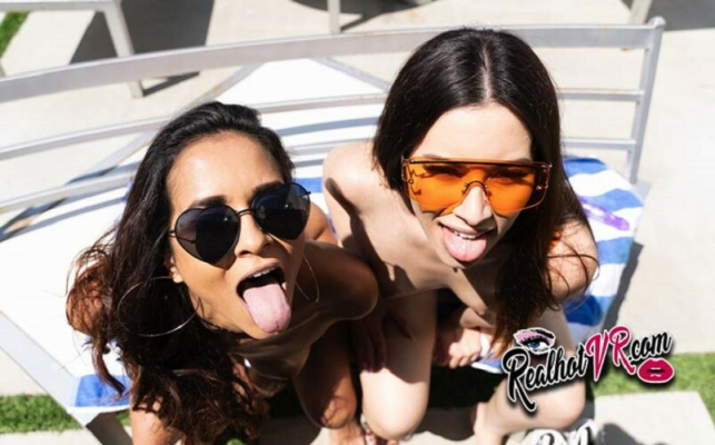 Abby Lee Brazil & Aria Lee in Hot VR Threesome - Image 1