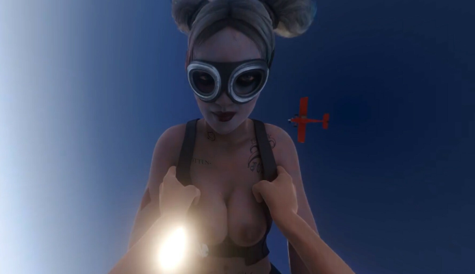 Fuck Harley Quinn skydiving shortly before opening the parachute (A XXX Parody) - Image 1