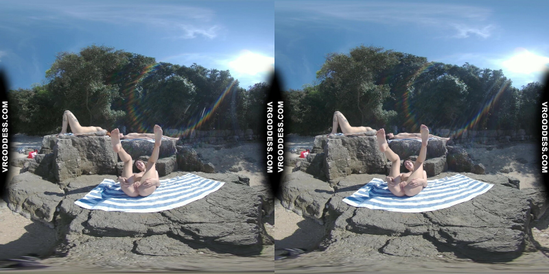 Rebeka Ruby Wild Nude Beach Dildo Adventure - Image 6