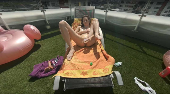 Skinny Josie Rocks Dildo Play in Rooftop Heat - Image 7