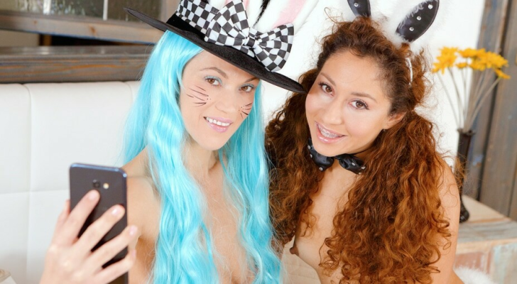 Alyssa Reece & Melody Petite Lesbian Selfie Fun - Image 1