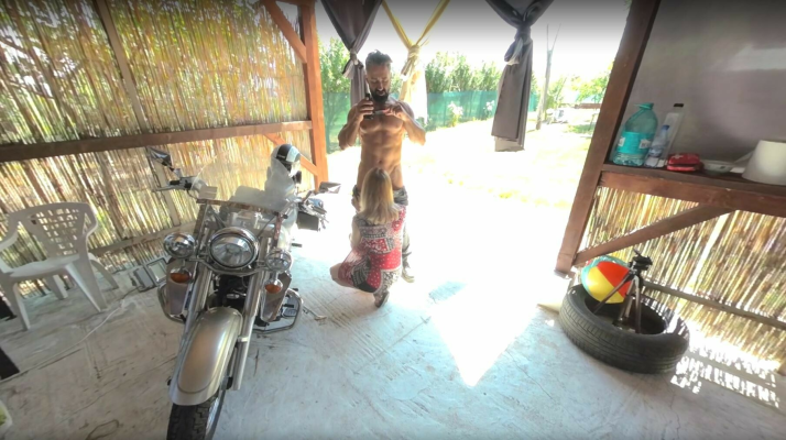 Regina Gold On Motorcycle - Image 2